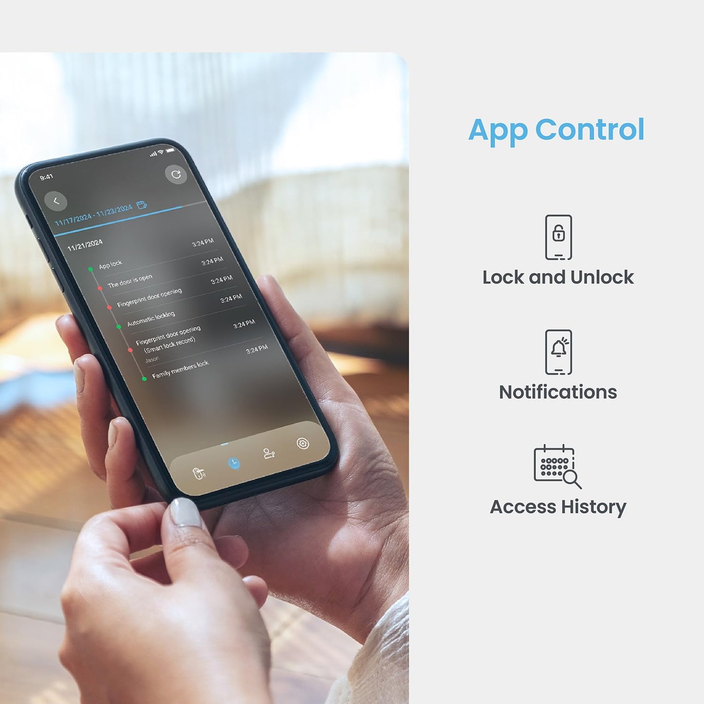 Smart WiFi Door Lock with Fingerprint & Keyless Entry