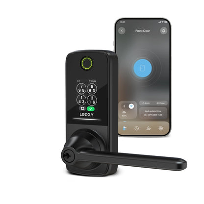 Smart Door Lock with Handle & AI Biometric Fingerprint Entry
