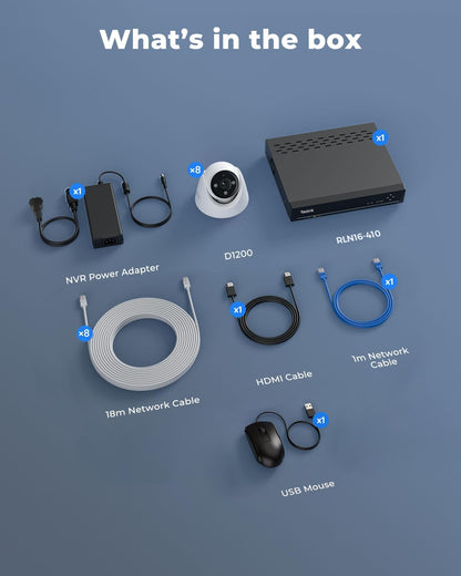 16CH 12MP PoE Security Camera System with 4TB Storage