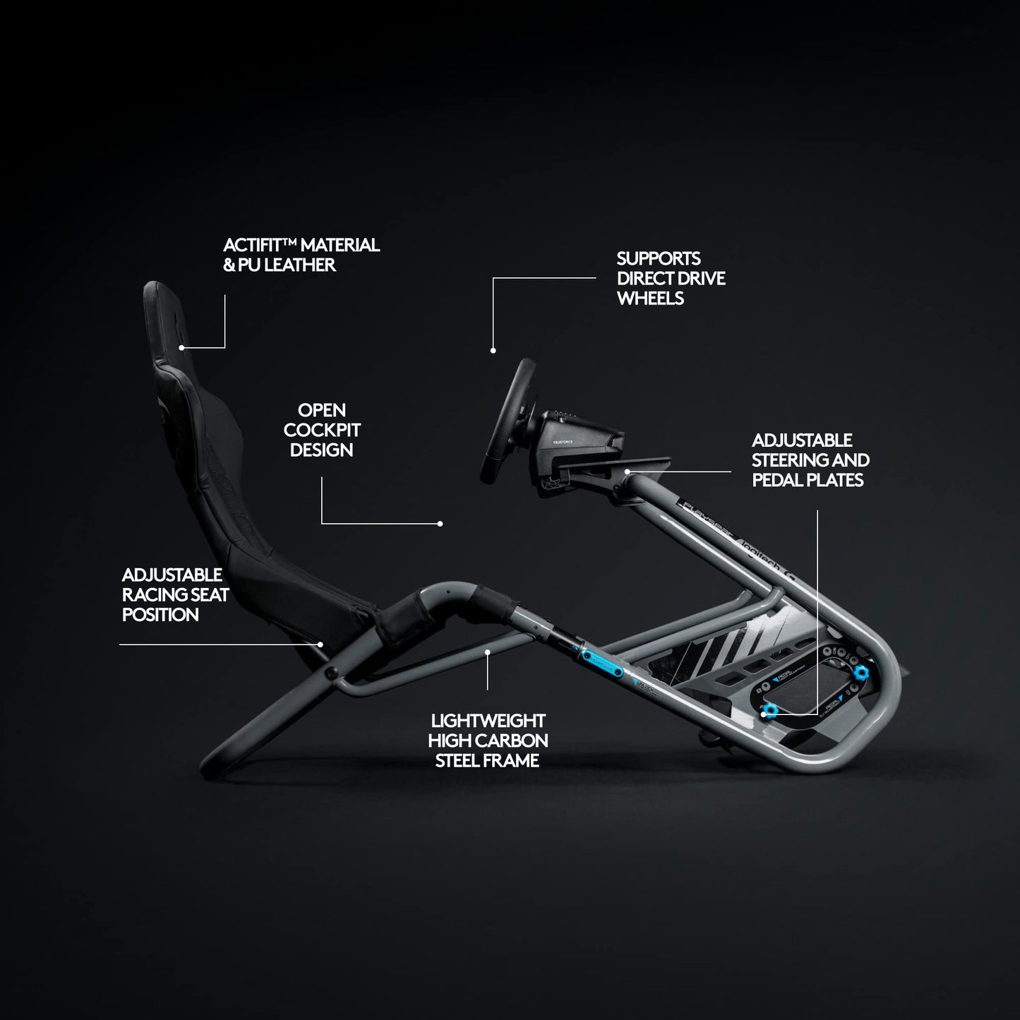 Adjustable Sim Racing Cockpit with Direct Drive Support