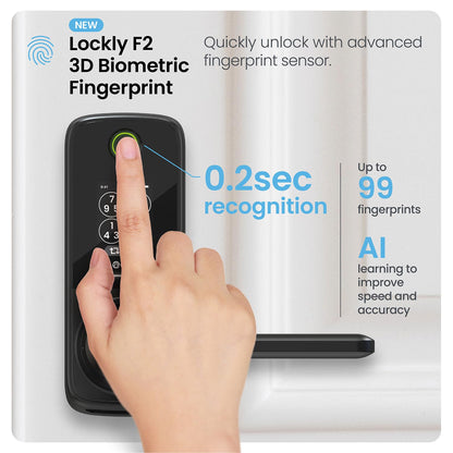Smart Door Lock with Handle & AI Biometric Fingerprint Entry