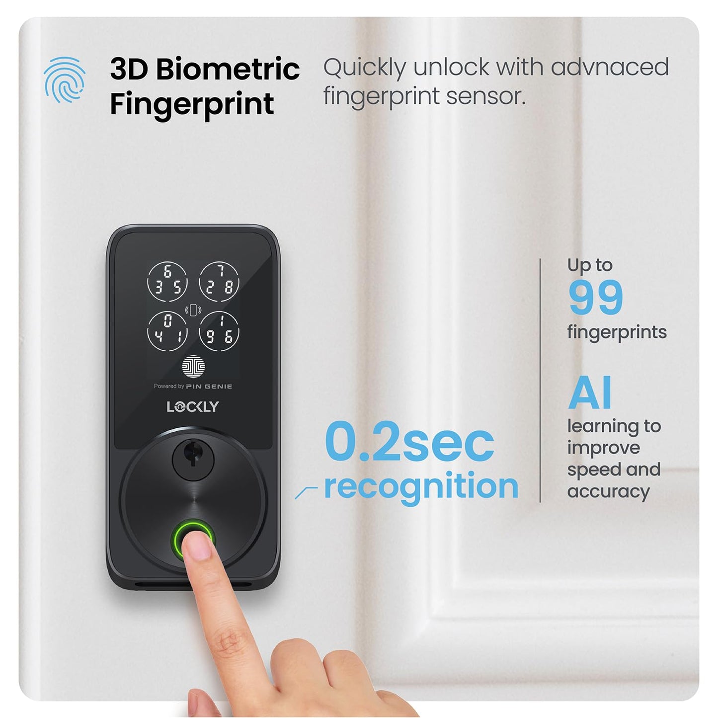 Smart Door Lock with Fingerprint, Keyless Entry & Remote Control