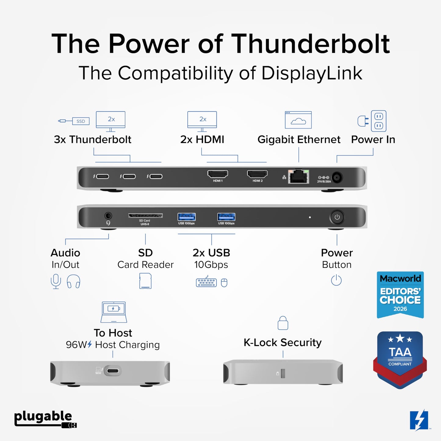 Thunderbolt 4 Dock with 100W Charging & Quad 4K Display Support