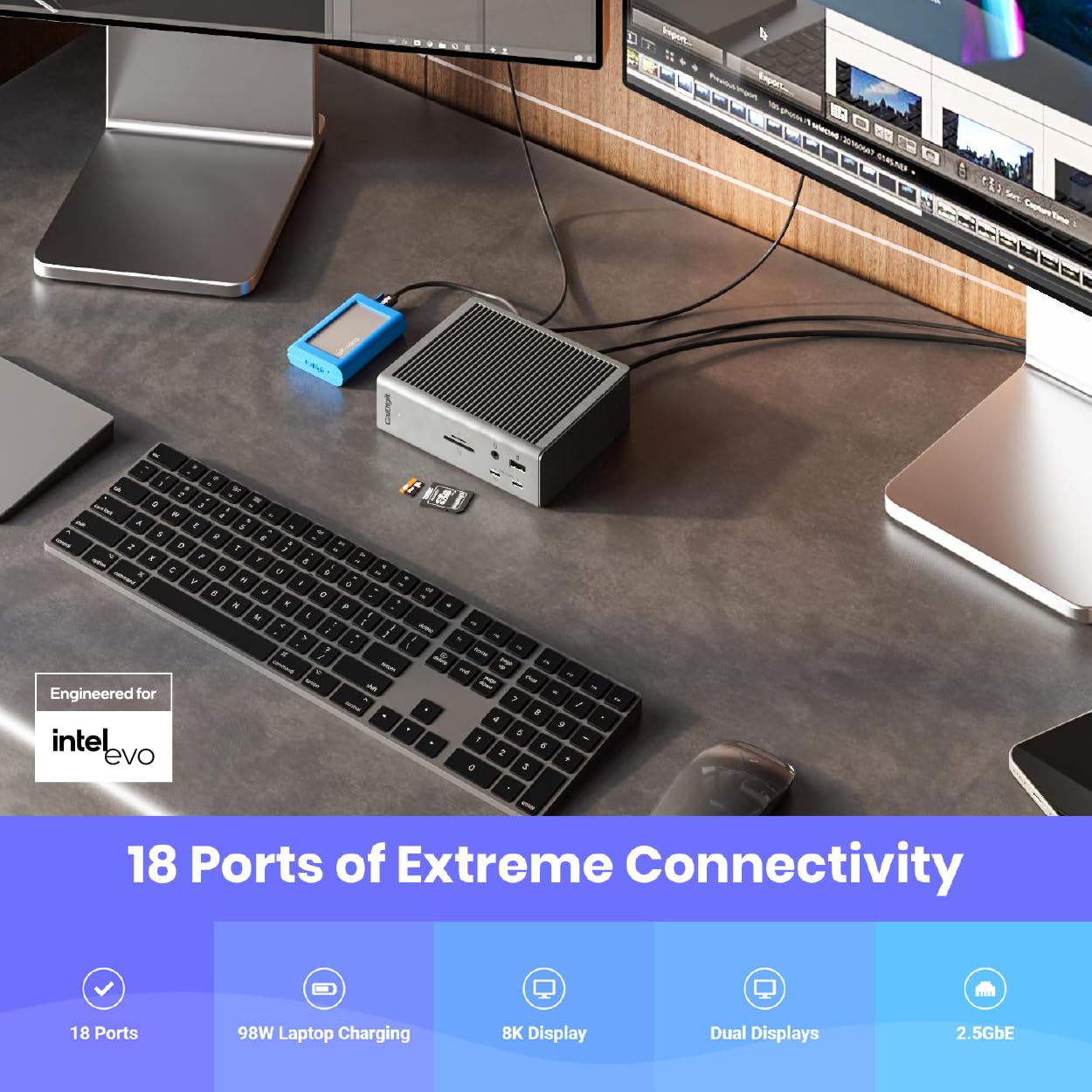 18-Port Thunderbolt 4 Dock with 98W Charging & 8K Display Support
