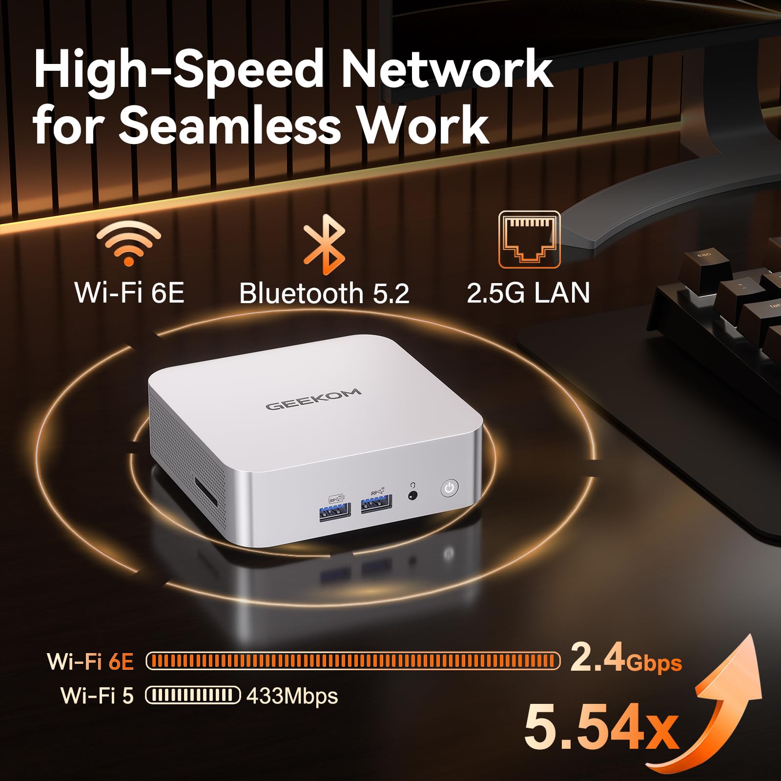 8K Mini PC with WiFi 6, Bluetooth 5.2 & Windows 11 Pro