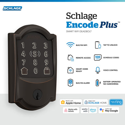 Schlage WiFi Deadbolt Smart Lock with Apple Home Key