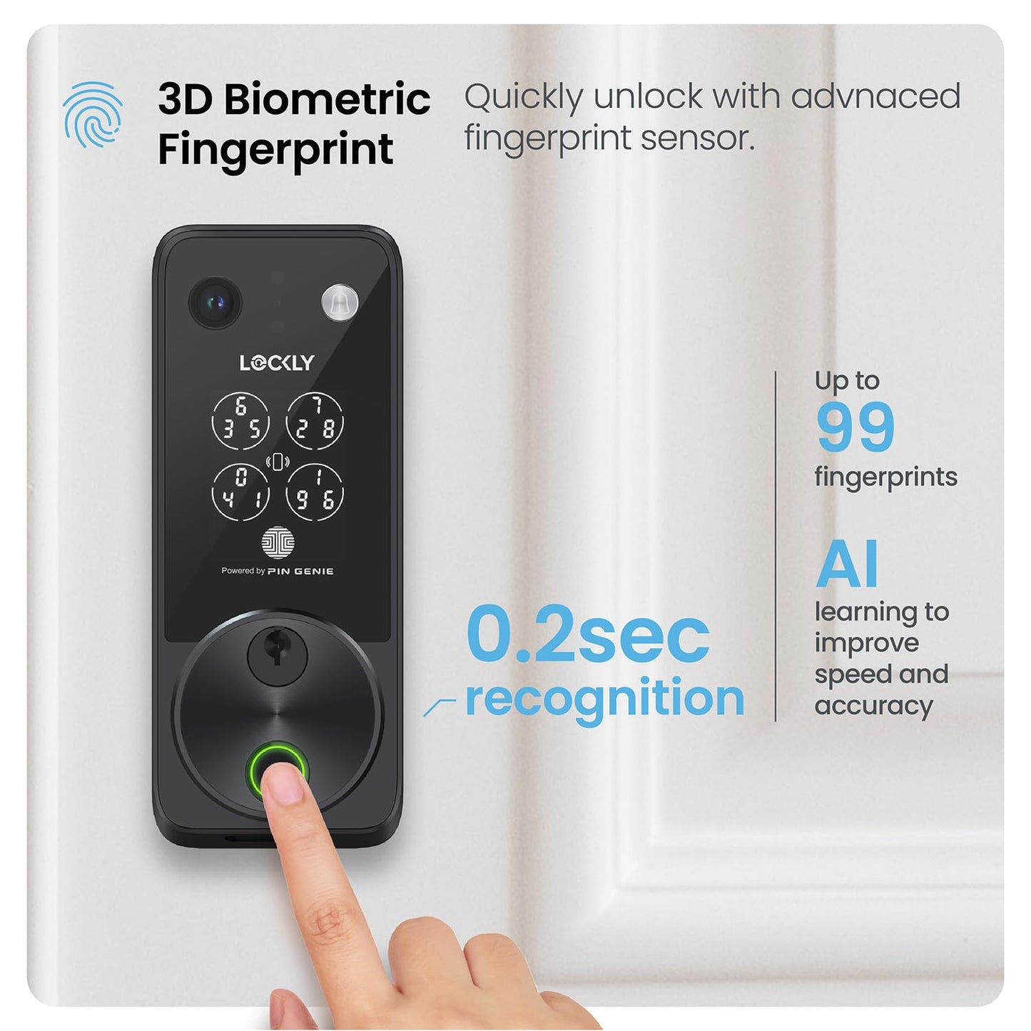 Smart Video Door Lock with Fingerprint, WiFi & Keyless Entry