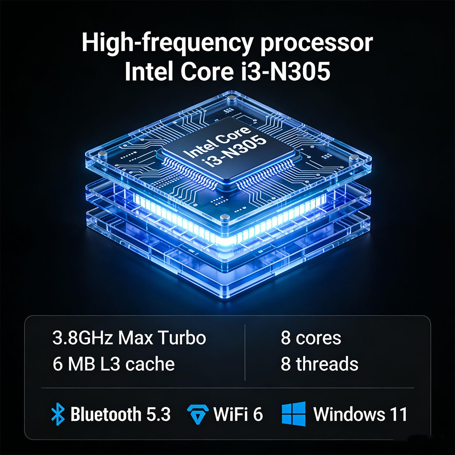 15.6" FHD AI Laptop with 16GB RAM, 256GB SSD & WiFi 6