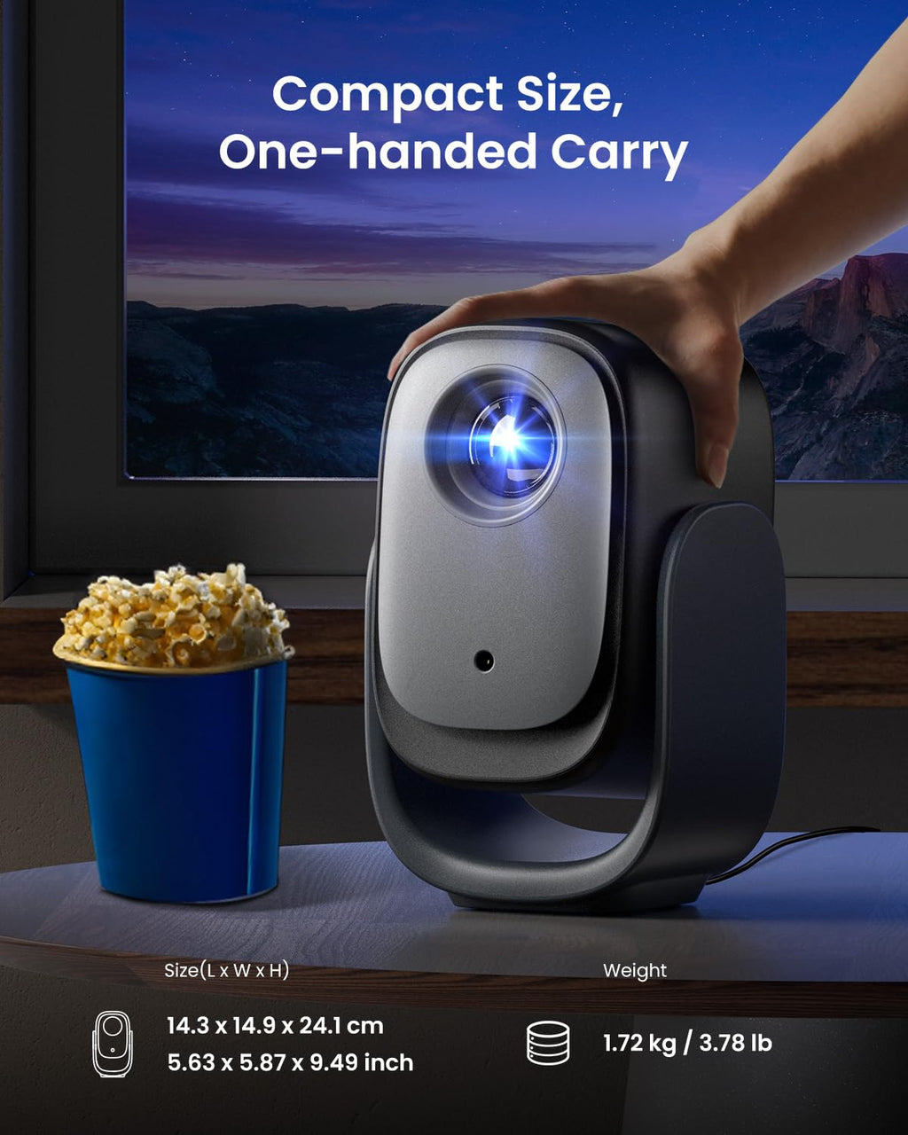 1080P Smart Mini Projector with WiFi, Bluetooth & Dolby Audio