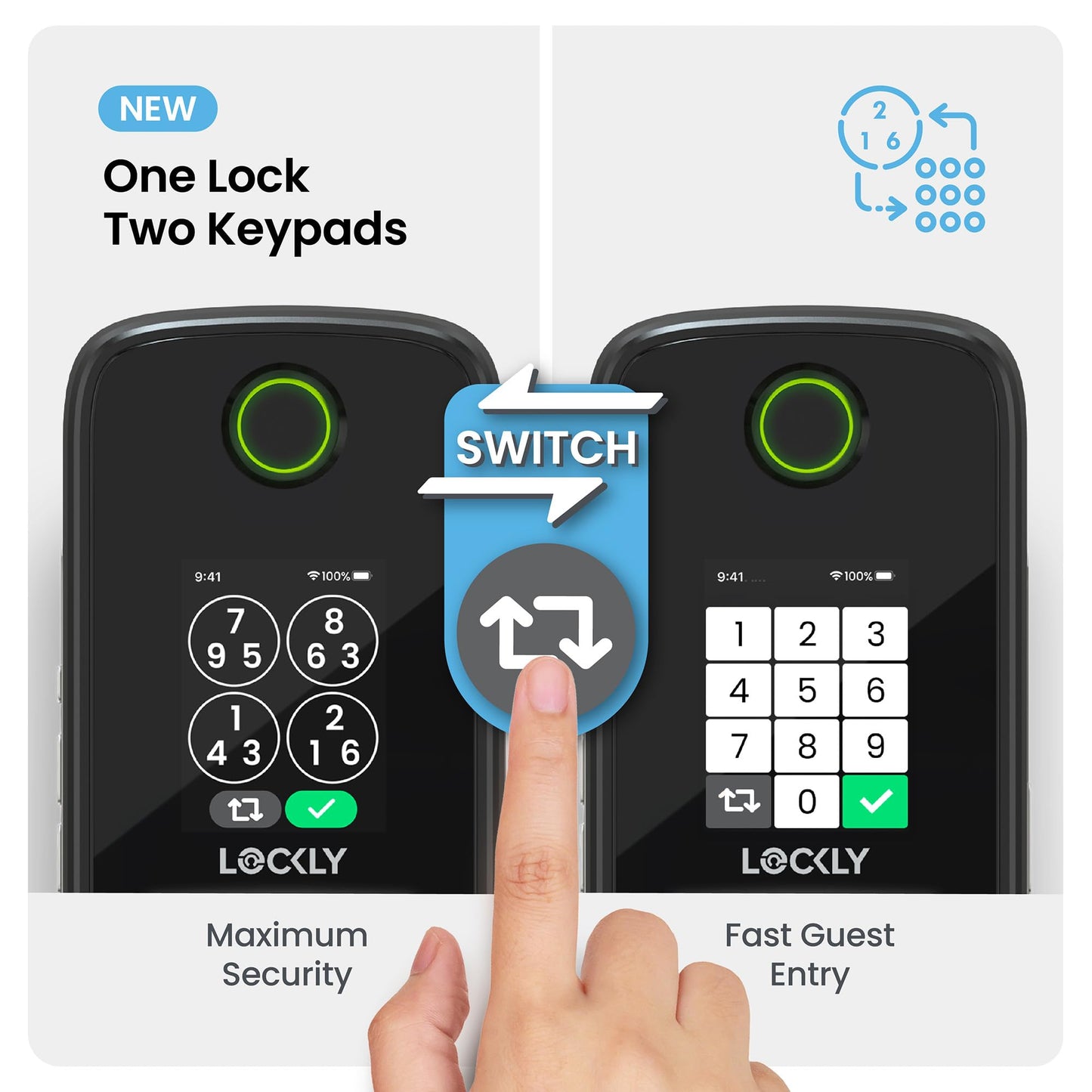 Smart Door Lock with Handle & AI Biometric Fingerprint Entry