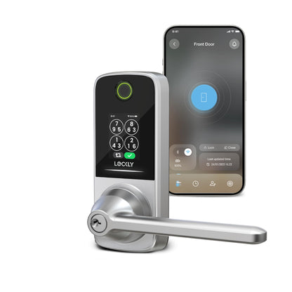 Smart Door Lock with Handle & AI Biometric Fingerprint Entry