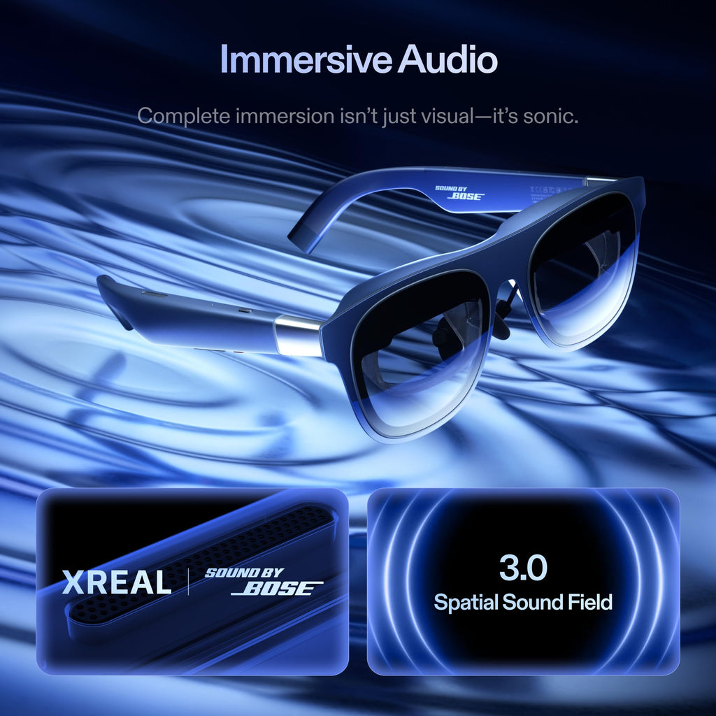 XREAL 1S AR Glasses, 500" Virtual Screen, Powered by X1 Chip, Native 3DoF