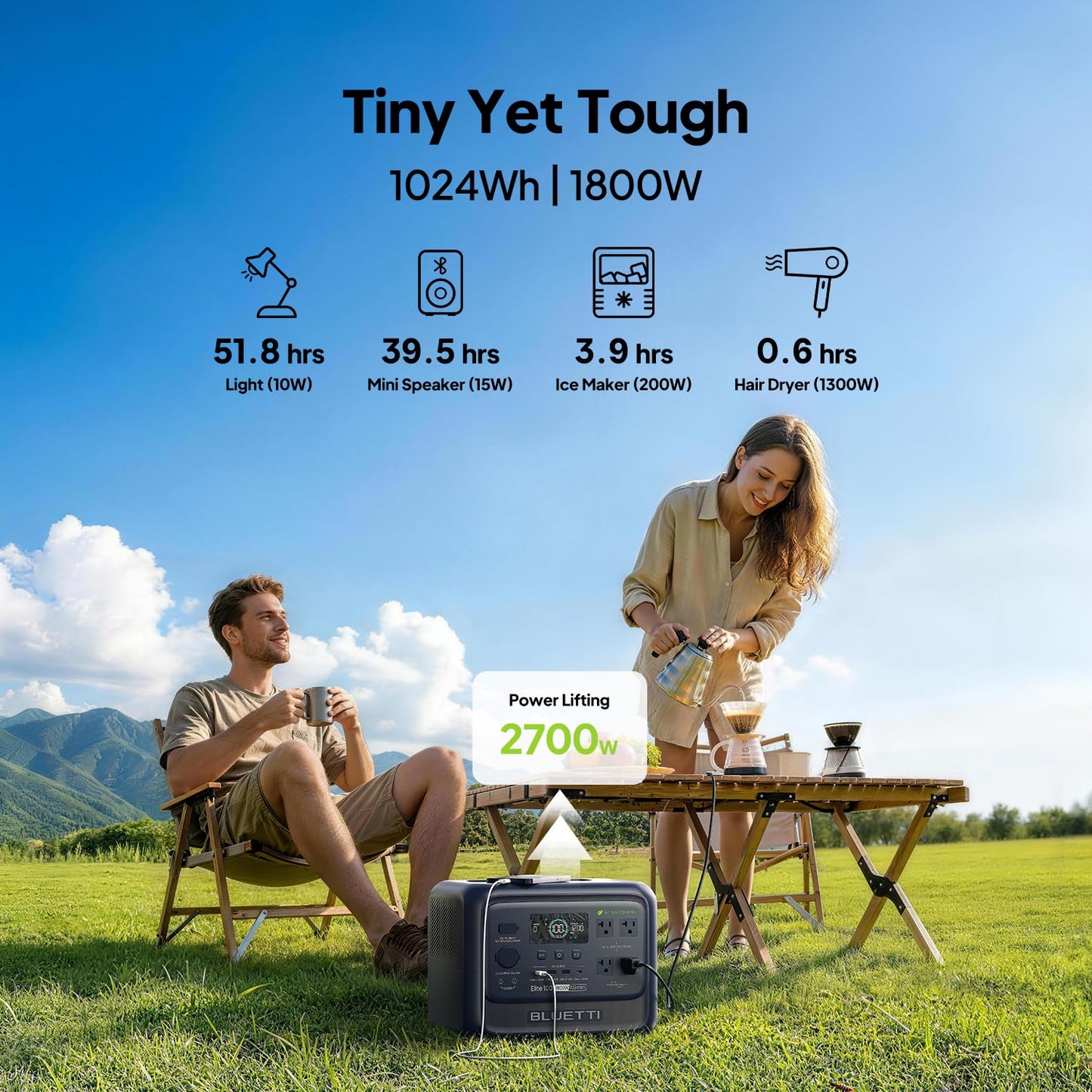 BLUETTI Solar Generator Elite 100 V2 with Solar Panels