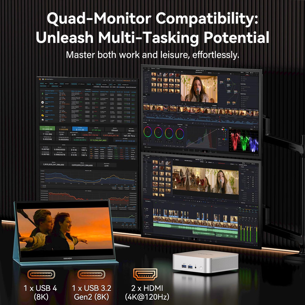 8K Mini PC with WiFi 6, Bluetooth 5.2 & Windows 11 Pro