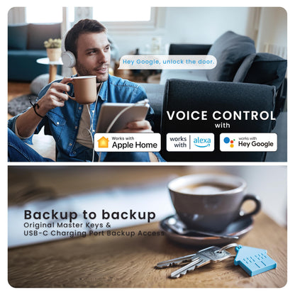 Smart Door Lock with Fingerprint, Keyless Entry & Remote Control