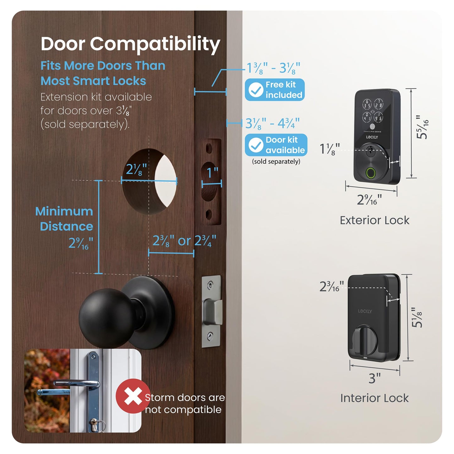 Smart Door Lock with Fingerprint, Keyless Entry & Remote Control
