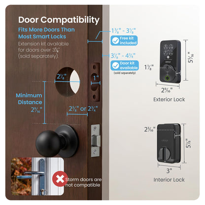 Smart Door Lock with Fingerprint, Keyless Entry & Remote Control