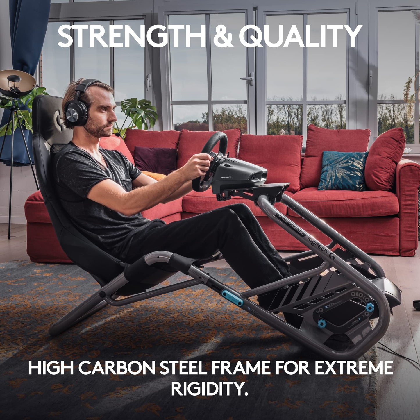 Adjustable Sim Racing Cockpit with Direct Drive Support