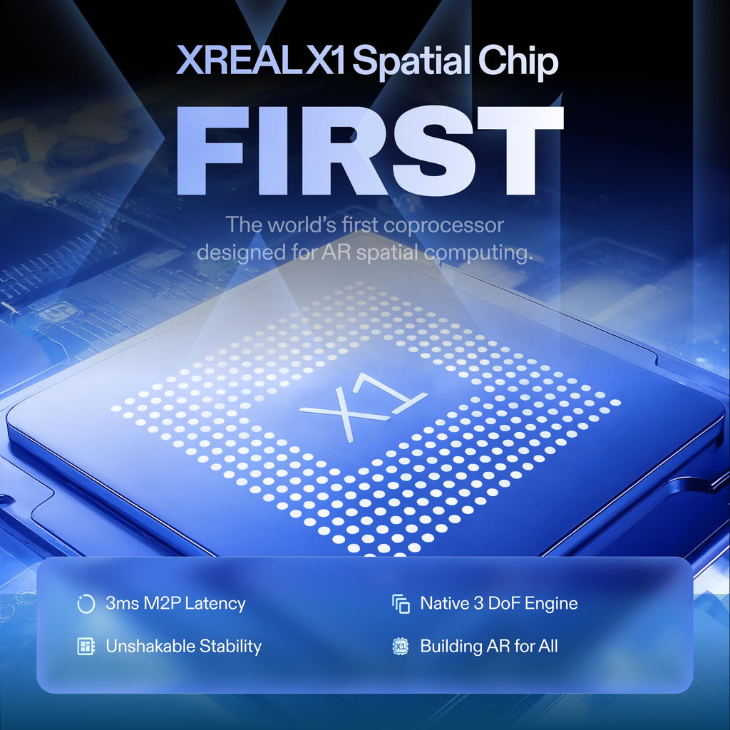 XREAL 1S AR Glasses, 500" Virtual Screen, Powered by X1 Chip, Native 3DoF