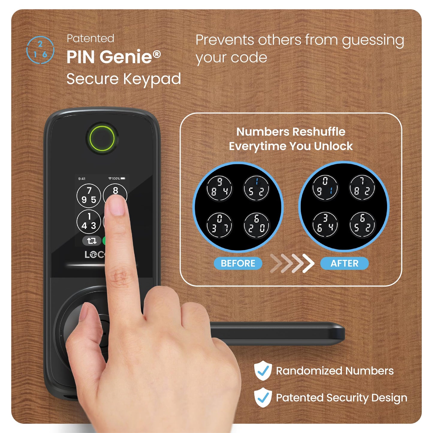 Smart Door Lock with Handle & AI Biometric Fingerprint Entry