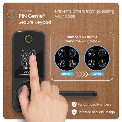 Smart Door Lock with Handle & AI Biometric Fingerprint Entry